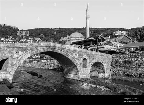 Sinan Pasha Mosque And Stone Bridge Landmarks In The City Of Prizren