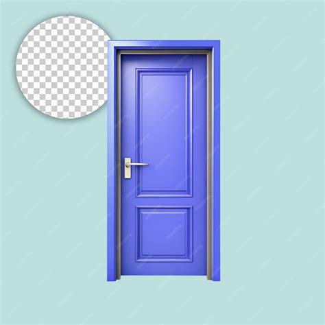 Blue door on transparent background | Premium AI-generated PSD