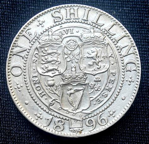 Mg Inglaterra Shilling Moneda De Plata Au Unc U S En