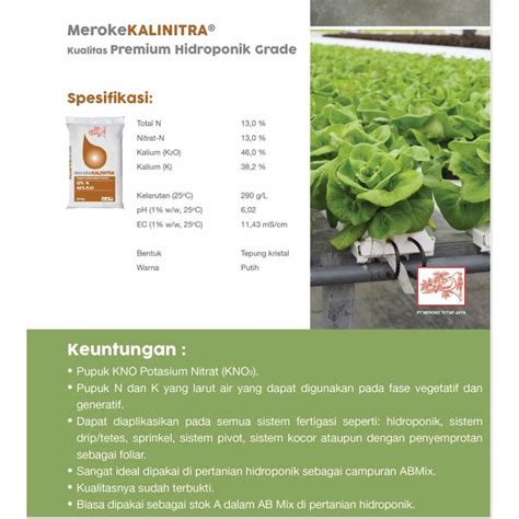 Jual Pupuk Meroke Kalinitra Kg Kemasan Pabrik Kalium Nitrat Kno