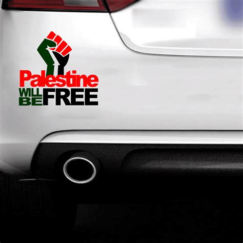 Palestine Will be Free - Freedom - Flag Colour - Car Bumper/Bonnet Vinyl Decal Sticker | (Small ...