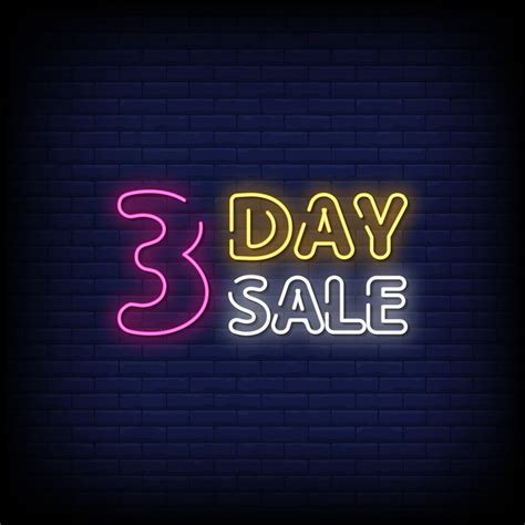 3 Day Sale Neon Signs Style Text Vector 2263661 Vector Art At Vecteezy