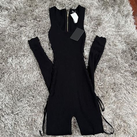 Depop Payments Only Black Jumpsuits With Laces On Depop