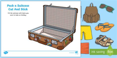 Pack A Suitcase Cut And Stick Activity Teaching Resources