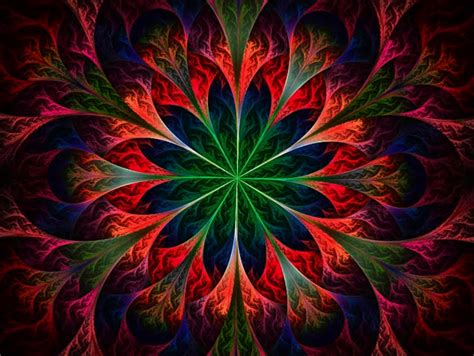 Beautiful Fractal Kaleidoscope In Red Green And Blue Stock Footage