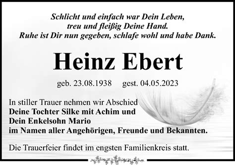 Traueranzeigen Von Heinz Ebert Trauer Anzeigen De