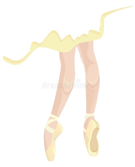 Ballerina Slender Legs In Ballet Slippers Stock Vector Illustration