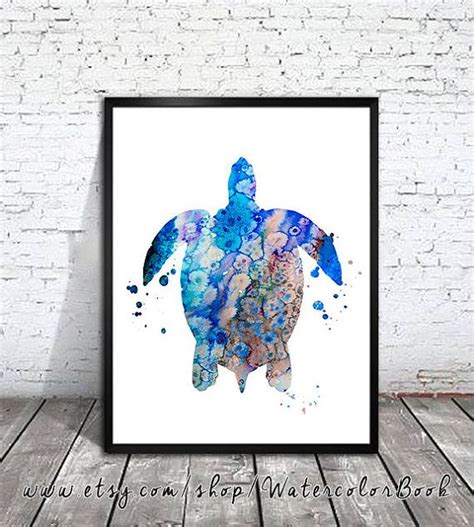 Sea Turtle Print Nautical Prints Ocean Art Sea Print Etsy Nautical