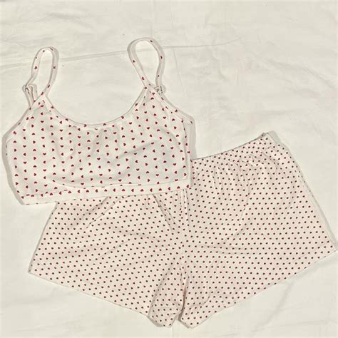 Brandy Melville Matching Heart Pj Set BNWT Price Depop