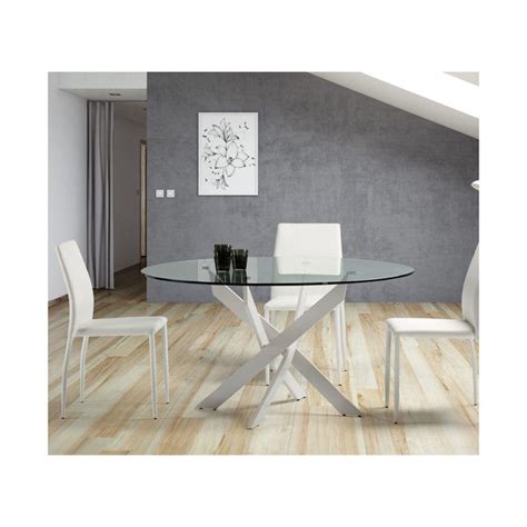 Table De Repas Ronde Blanc 120 Cm FAXOU L 120 X L 120 X H 75 Cm