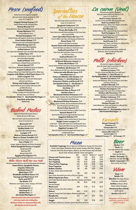 Menu for Luca's Italian Restaurant in South Hill, VA | Sirved