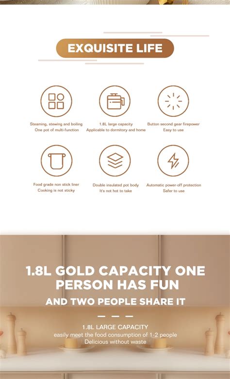 Dreepor Mini Rice Cooker With Steamer Small Non Stick Hot Pot Multil Electric Cooker L L L