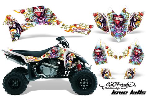 Dekorekit Grafik Kit Dekor Ed Hardy Love Kills Suzuki Ltr 450 Quad Atv Graphic