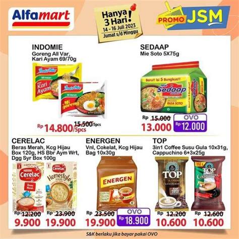 Harga Promo Jsm Alfamart Minggu Juli Belanja Hemat Di Akhir Pekan