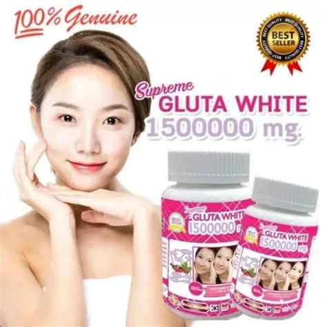 GLUTA WHITE 1500000 Mg Skin Whitening Anti Aging Reduce Freckles Fast