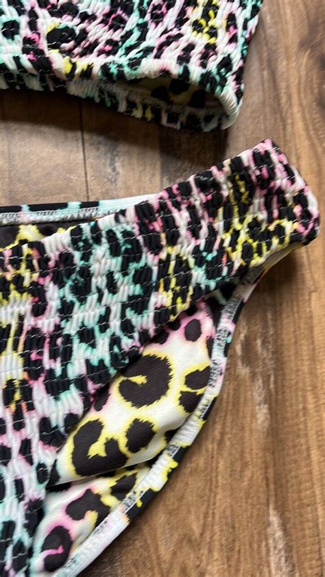 Peixoto Colorful Leopard Print Bikini Set Womens Sz S Gem