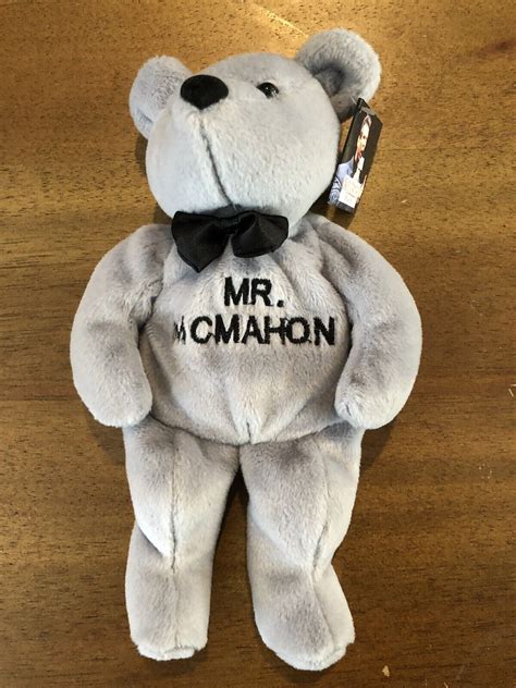 Wwe Wwf Attitude Bears Mr Mcmahon Vince Plush Beanie Bear Vintage