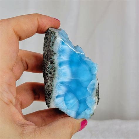 176G SUPER BLUE SEMI POLISHED ROUGH LARIMAR SPECIMEN KASAVRA