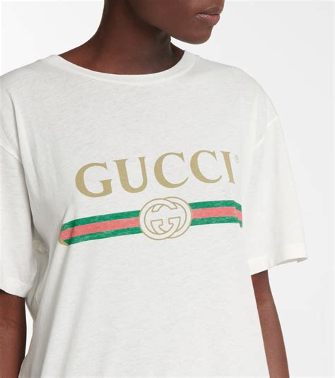 Logo cotton T-shirt in white - Gucci | Mytheresa