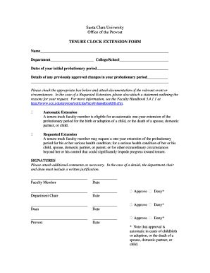 Fillable Online Scu Extension Of Cuny Tenure Clock Form Fax Email Print