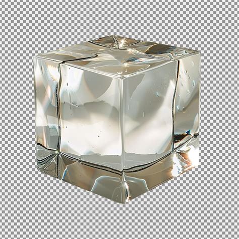 Premium Psd Perfect Square Shape Of Ice Cube Isolated On White Background