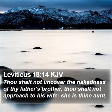 Leviticus Kjv Thou Shalt Not Uncover The Nakedness Of Thy