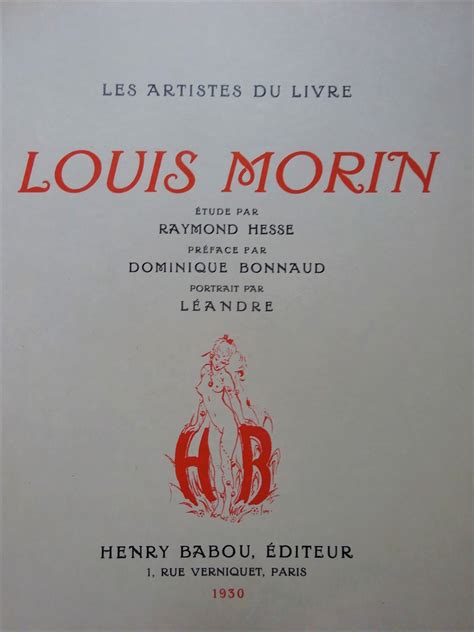 Les Artistes Du Livre Louis Morin Morin Louis Paris Libris