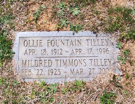 Ollie Fountain Tilley 1912 1996 Monumento Find A Grave