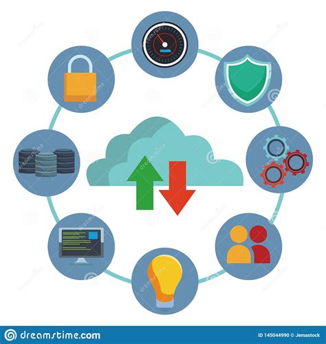 Iconos De La Computaci N Y De La Base De Datos De La Nube Ilustraci N