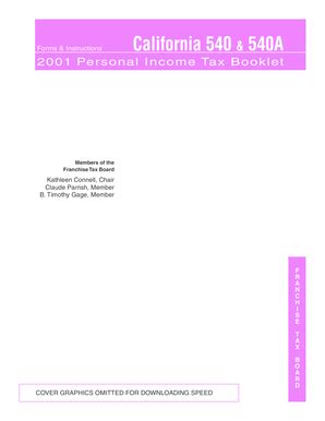 Fillable Online California A Personal Income Tax Booklet