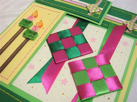 How To Make Ketupat Ribbons For Raya Cards