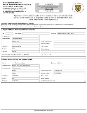 Fillable Online Planning Southkesteven Gov Works To Trees Subject To A