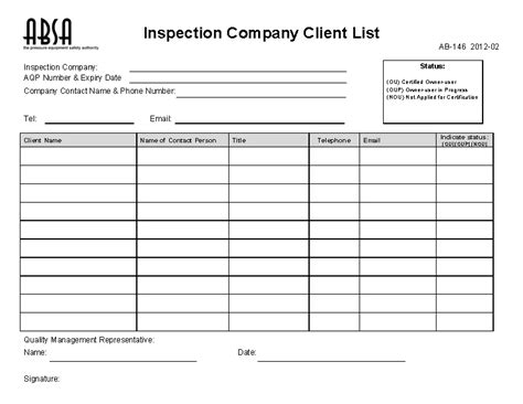 Inspection Company Client List PDFSimpli