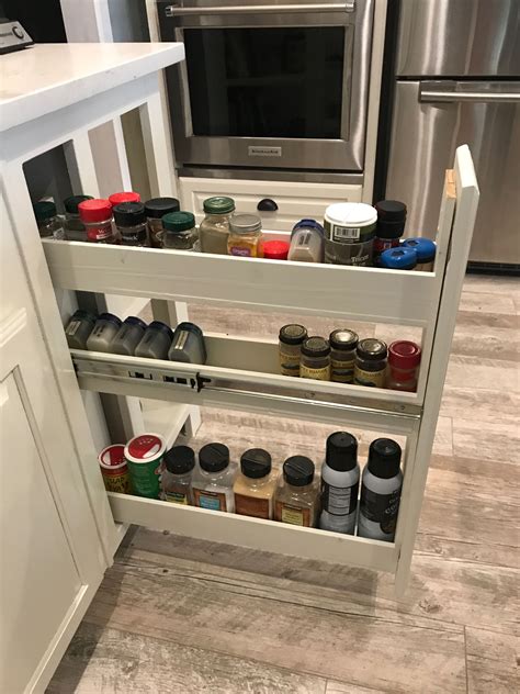 Pull Out Spice Rack Farmhouse Kitchen Remodel Diy Kitchen Remodel