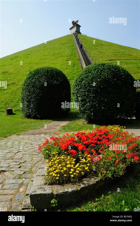 Lion's Mound marking the site of the Battle of Waterloo, 18 June 1815 ...