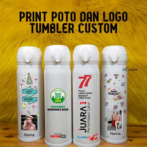 Jual Botol Minum Tumbler Print Poto Dan Kata Custom Desain Termos