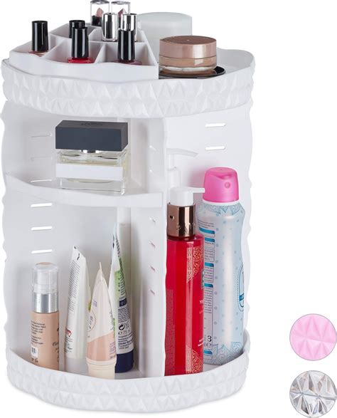 Relaxdays Make Up Organizer 360 Drehbar Acryl Einstellbarer