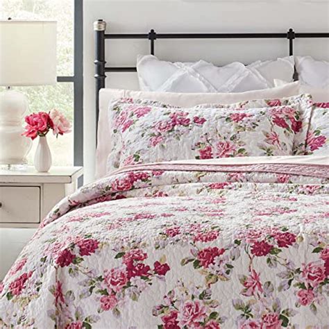 Laura Ashley Home Lidia Collection Quilt Set 100 Cotton Reversible