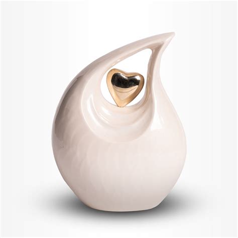 Teardrop Urn Groot Liter Wit Creme Urn Store