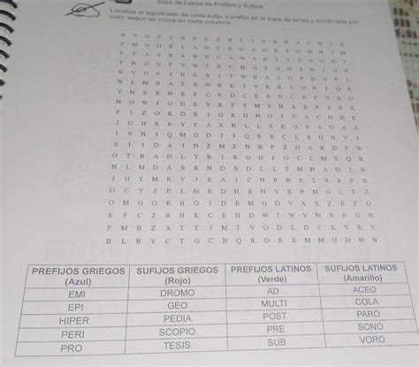 Solved Sopa De Letras De Prefijos Y Sufijos Localiza El Significado De Cada Sufijo O Prefijo En