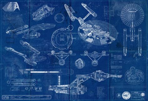 Star Trek Enterprise USS 1701 Blueprint Art Print Original Etsy Ireland