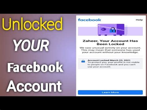 How To Unlocked Facebook Account 2021 How To Unlock Facebook Account