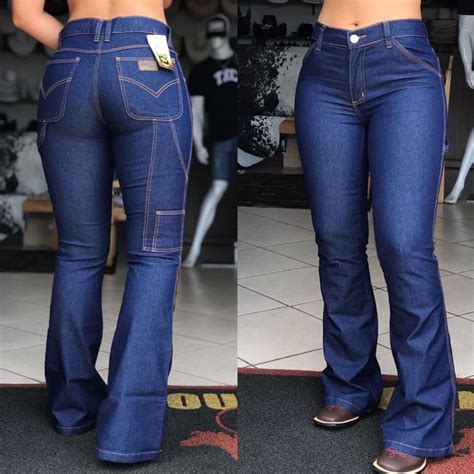 Calça Carpinteira Amaciada Country Style Feminina Flare Shopee Brasil