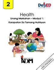 Health2 Q1 Mod1 Karapatan Sa Tamang Nutrisyon FINAL08082020 Pdf Unang