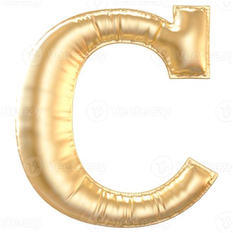 Gold Bubble Letter C Font 3d Render 36305468 Png