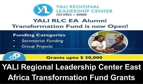 Yali Regional Leadership Center East Africa Transformation Fund Grants