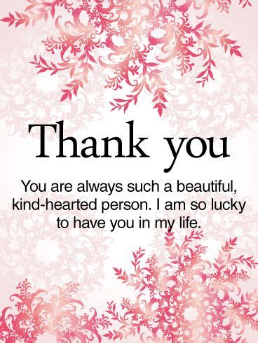 To A Kind Hearted Person Thank You Card Birthday Greeting Cards