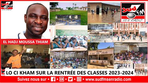 SUD FM LO CI KHAM DU 30 SEPTEMBRE 2023 SUR LA RENTRÉE DES CLASSES AVEC