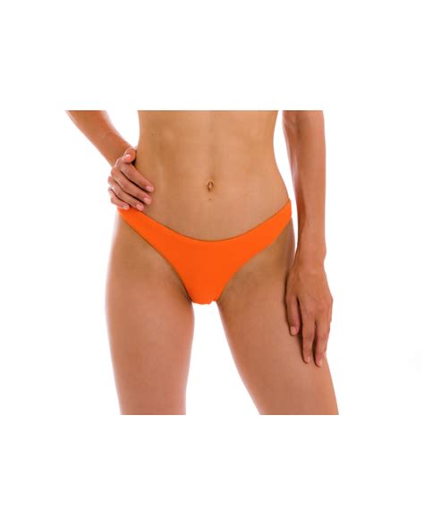 Textured Orange Fixed Bikini Bottom Bottom St Tropez Tangerina