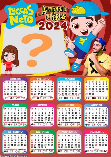 Calendário 2024 Colagem De Foto